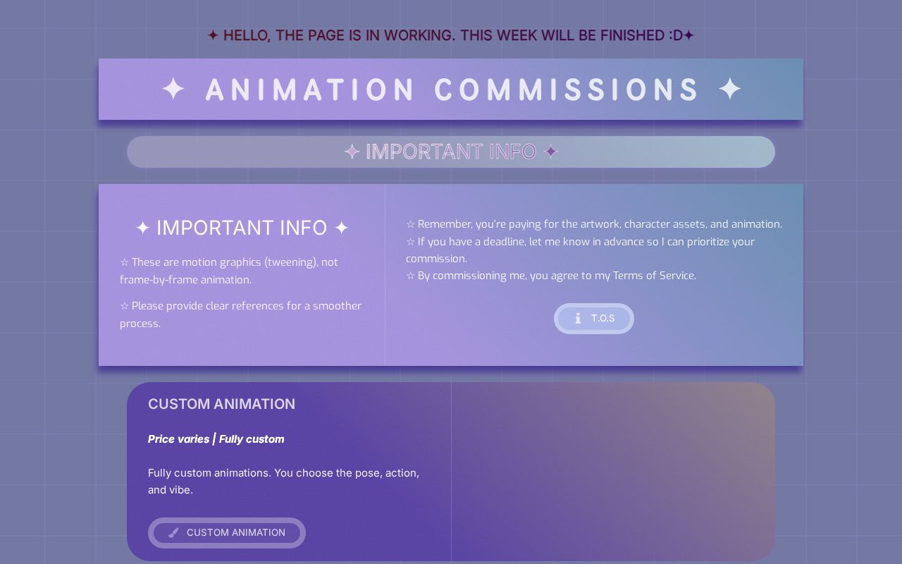 ANIMATION COMMISSIONS